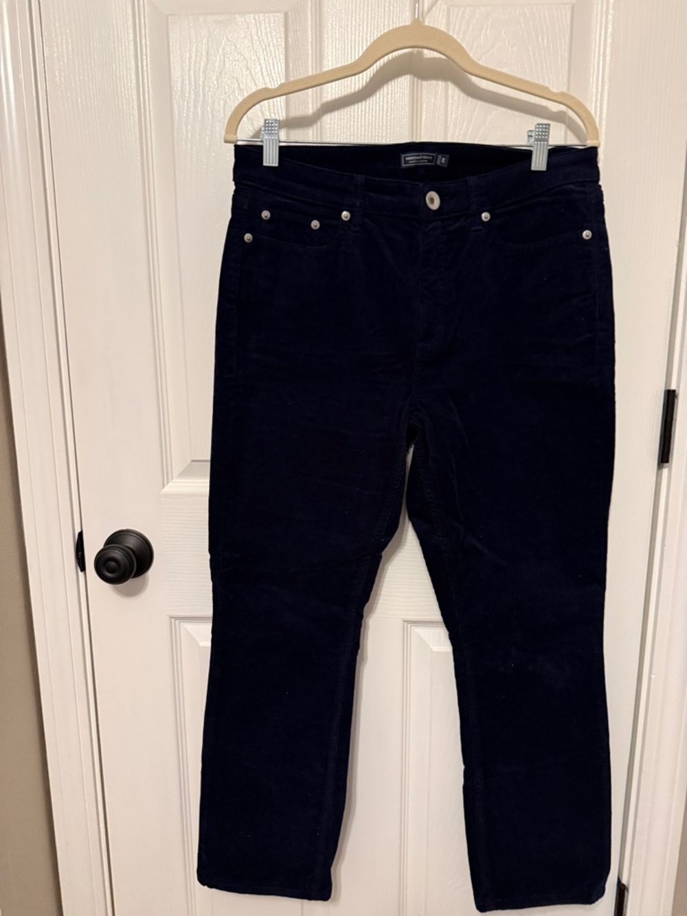 Women’s Vineyard Vines Dark Navy Corduroy Straight-Leg Pants